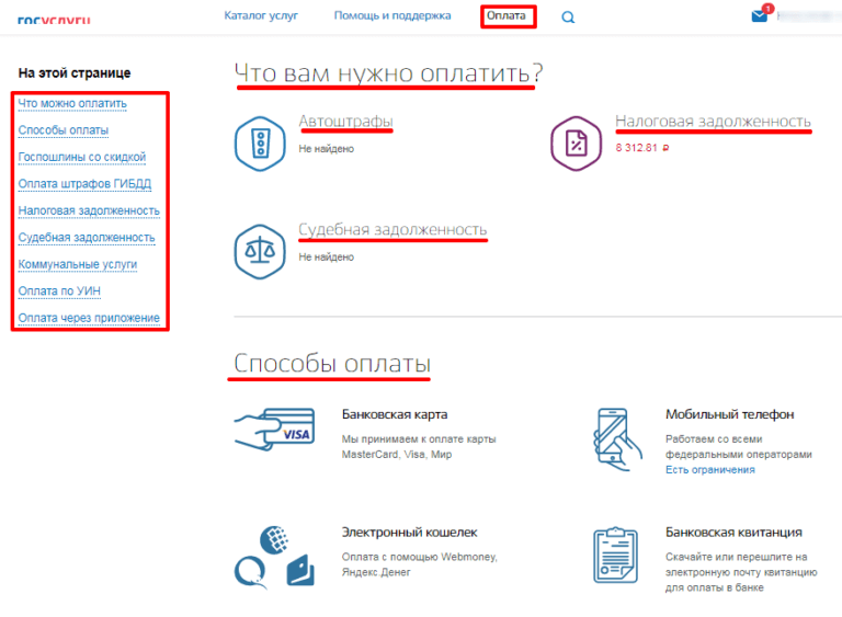 Оплата госуслуг